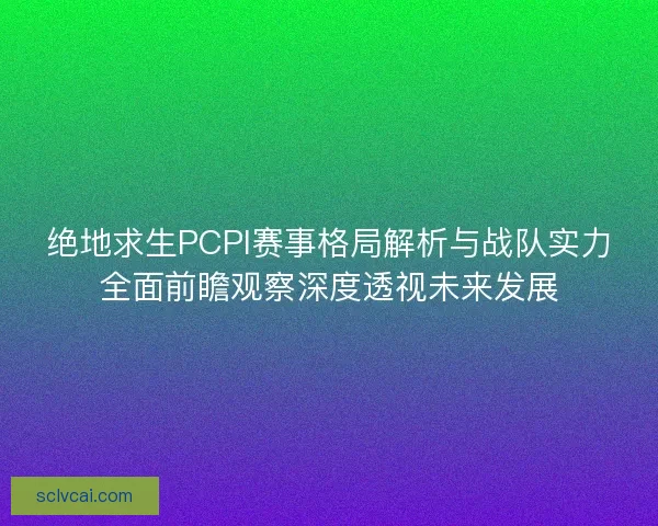 绝地求生PCPI赛事格局解析与战队实力全面前瞻观察深度透视未来发展